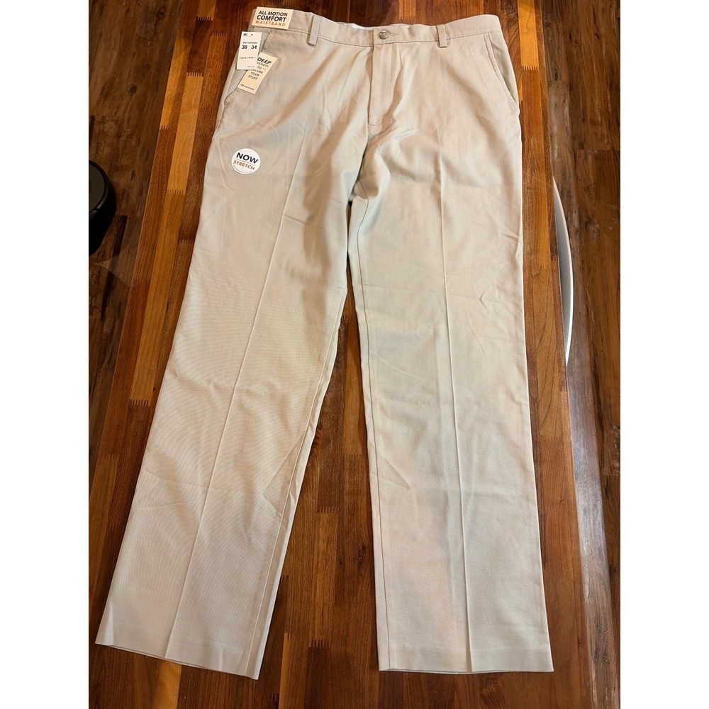 Dockers Easy Khaki Straight Fit Pants Mens 38x34 Tan Stretch No Wrinkle NWT